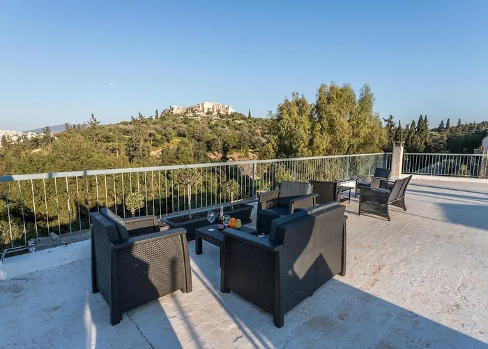 Iris Apartment Acropolis Terrace View